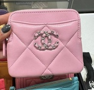 Chanel 19 咭片套 零錢包 粉紅色