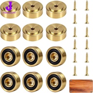 tobbehere-Brass Cutting Board Feet 12 Pcs 1 Inch X 0.4 Inch Solid Brass Rubber Feet Legs with Screws