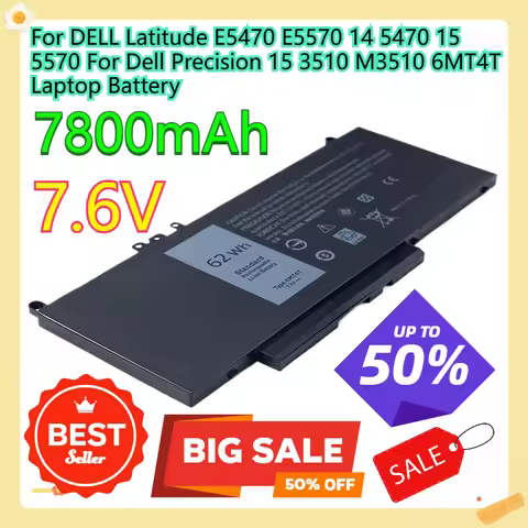 For DELL Latitude E5470 E5570 14 5470 15 5570 For Dell Precision 15 3510 M3510 6MT4T Laptop Battery