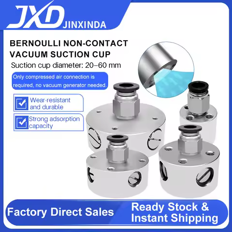JXD Bernoulli Gripper NF20-06-A-M5F NF40-06-A-18F NF60-06-A-18F Aluminum Alloy Metal Non-contact Vac