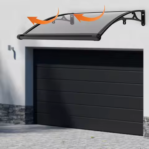 Upgraded Door Awning Canopy with Enlarged Gutters and UV Protection, 40.15x24.4x5.9in, 9.92lbs 110.2