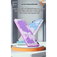 YINDIAO K500 mechanical keyboard with diverse colors and 7-color led lights through keys for gamers