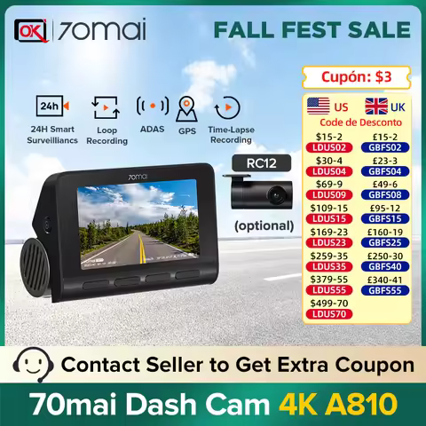 70mai Dash Cam A810 Starvis 2 IMX678 HDR F1.8 150° FOV ADAS AI Motion Detection 24H Smart Car Parkin