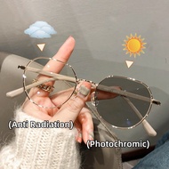 Photochromic Anti Radiation Eyeglasses For Women Men Computer Goggles Replaceable Lens Eyeglasses