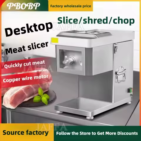 Electric Food Slicer Meat Food Household Desktop Meat Slicer Lamb and Beef Slicers 0-22mm Bread Ham 