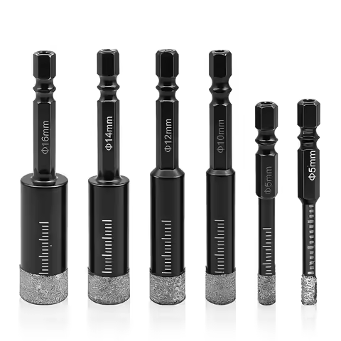 5/6/8/10/12/14/16 mm Brazed Hex Handle Drill Bit Dry-drawn Tile Drill Bit Concrete Granite Diamond M