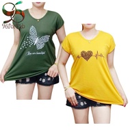 Ba4 Plus Size Plain Love Blouse W Sleeves Blouse Tops Basic Daily|Fits S To 2Xl|Ladies Women Trendy