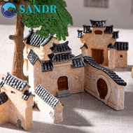 SANDR Mini Resin House, Resin Decorative Mini Old City Gate, Ancient Building House Models Chinese S