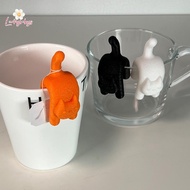 Luckybabys> Cat Shaped Tea Bag Holder 3D Cat Shape Tea Bag Ra Tea Infusion Cup Clip Label Party Home