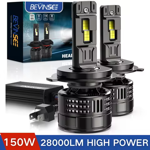 BEVINSEE 28000LM H4 LED Headlight Bulb 150W High Power CANBUS No Error H7 H11 H8 H9 9012 9005 HB3 90