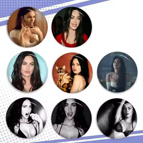 Jennifers Body Megan Fox Actor Anime Button Pin Handmade Brooch For Clothes Cartoon Badge Backpack D