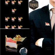 ⭐Local delivery⭐10pcs Singapore National Flag Lapel Stick Brooch Pin Suit Collar Pin Badge Backpack 
