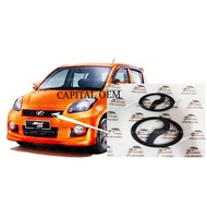 PERODUA MYVI SE 2008-2011 MATT BLACK SET EMBLEM,LOGO, BADGE WITH TAPE FRONT AND REAR