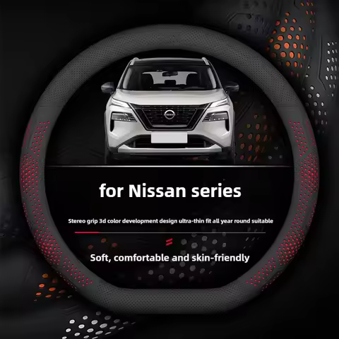 New style Leather Car Steering Wheel Cover for Nissan Patrol Micra EV Townstar NV350 Z MAGNITE Roox 