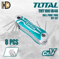 TOTAL 8 Pcs Torx Key / TOTAL Folding Torx Key Set / THT1061846