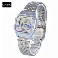 Velashop นาฬิกาข้อมือผู้หญิงคาสิโอ ดิจิตอล Casio Vintage Digital Watch สายสแตนเลส รุ่น LA-680WA-4CDF, LA-680WA-4C, LA-680WA, LA680WA-4CDF, LA-680WA-4C, LA680WA