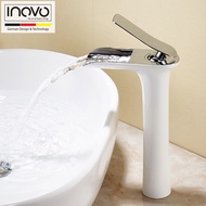 INOVO LUZERNE BATHROOM TALL MIXER BASIN TAP IN WHITE SILVER- PUB WELS CERTIFIED