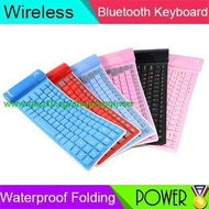 Waterproof Mini Folding Flexible Silicone Wireless Bluetooth Keyboard for Apple iPad Mini New iPad B