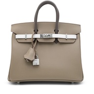 Hermès Etoupe, Gris Pale and Ebene Birkin 25 Palladium Hardware, 2023