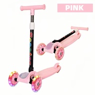 Adjustable Foldable Kid Scooter Flash Wheel LED Light Balance 3 Wheel Bike Skuter Budak Scooter