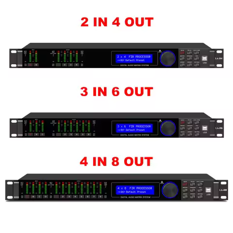 Professional DSP Audio Processor LA408 8 Channel 192kHz 32-bit 110dB SNR FIR PEQ GEQ for Studio Live