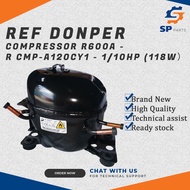 REFRIGERATOR DONPER COMPRESSOR R600A - 1/10HP (118W)-R CMP-A120CY1