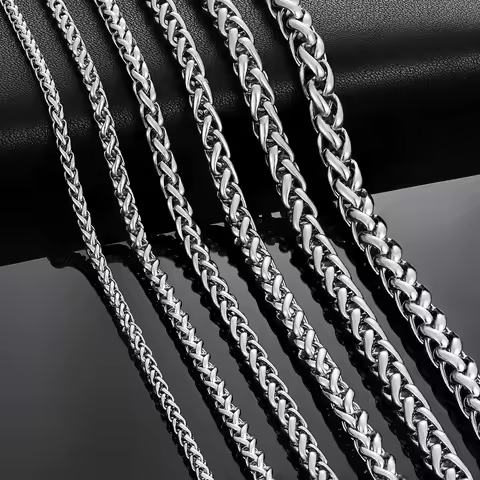 3mm/4mm/5mm/6mm/7mm/8mm Stackable Chain Stainless Steel Link Classic Curb Necklace for Men Women Jew