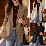 Esolo ZANZEA Korean Style Women Formal Laple Blazer Suits Solid Ladies Coats OL Work Jackets KRS #11