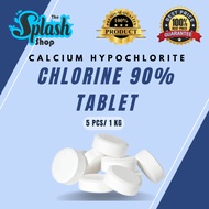 𝐒𝐏𝐋𝐀𝐒𝐇 - Chlorine 90% Tablet -1KG (Stabilized)  for Swimming Pool [READY STOCK]