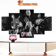 HIASAN PAJANGAN DINDING KAMAR POSTER BAND 1 SET DEWA 19 5 Pcs POSTER KAYU WALL DECOR
