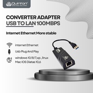Quinton Adapter hub cable Converter usb to Rj45 100mbps internet ethernet