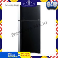 Hitachi 601L 2 Door Inverter Refrigerator R-VG710P7M-1 GBK (Glass Black)