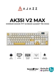 คีย์บอร์ดเกมมิ่ง Ajazz AK35i V2 Max Mirror Moon Gift Switch TFT Screen Gasket Tri-Mod Mechanical Key