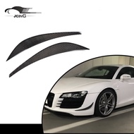 for Audi R8 V8 V10 Carbon Fiber Front Bumper Decoration Fins Canards Spoiler 2008 - 2015