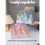 9 cavity pink box / blue boxCupcake Box birthday party fullmoon party small cake box