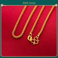 ASIX GOLD สร้อยคอทองคำ 24K สำหรับผู้หญิง  สร้อยคอทองคำเรียบง่ายแฟชั่นเกาหลี หลายสไตล์ ไม่ดำ ไม่ลอก