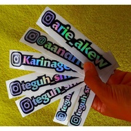 Custom hologram sticker with IG name,