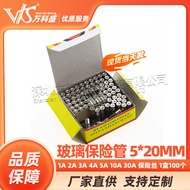 Glass Fuse 5*20MM 1A 2A 3A 4A 5A 10A 30A Fuse 1Box100个