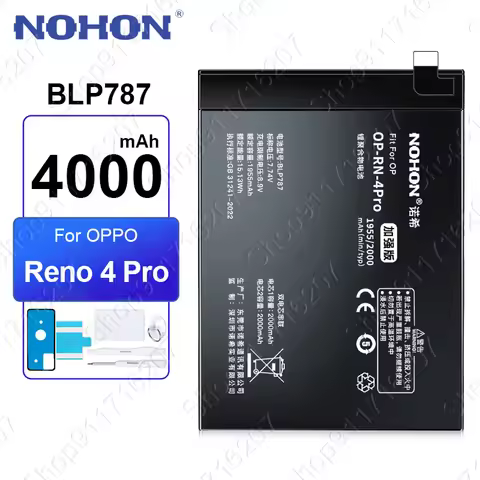 NOHON 4000mAh BLP787 Replacement Battery for OPPO Reno 4 Pro Reno4Pro Phone Batteries BLP789 BLP791 