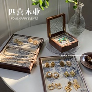 Four Happiness Wood Industry Solid Wood Jewelry Box Wooden Display Storage Bracelet Jewelry Storage 