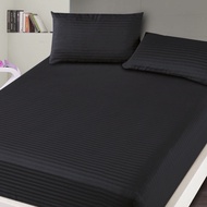 Essina Bedsheet Prismatic Hotel Series up to 40CM Depth Pocket Fitted Sheet Cadar 1cm Stripe Microfi
