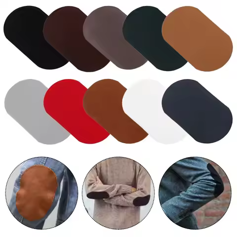2PCS Fashion Imitation Buckskin Stickers PVC Waterproof Down Jacket Hole Repair Clothes Elbow Pants 