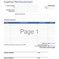 Auto Calculate Employee Expense Reimbursement Form Excel Sheet Useful for HR