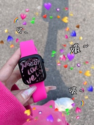 Dây Đeo Apple Watch Ultra3 Màu Đen Hồng Silicon Thể Thao Dành Cho Nữ Phù Hợp Với Apple Watch S11 Iwa