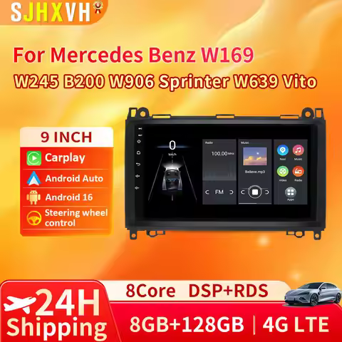 For Mercedes Benz B200 Sprinter W906 W639 A B Class W169 W245 Viano Vito Android 16 Car Radio Carpla