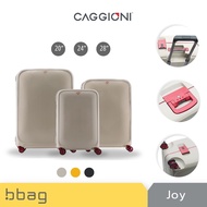 bbag shop : CAGGIONI กระเป๋าเดินทางแบบโครง รุ่นจอย (Joy C20021) [สีเทา/สีนู้ด/สีเหลือง] วัสดุPP100% 