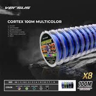 PE Fishing Line X8 Versus Cortex PE 0.8, 1.0, and 2.0 Casting Save 100 m multicolor