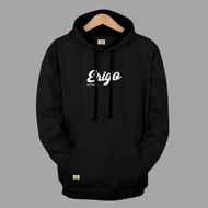 Black Aesthetic Hoodie with ERGO Stripes Mens and Womens Sweater Distro Hodi Erigo M-3XL