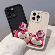 Strawberry Bear Case Compatible For IPhone 13 15 7Plus 14 12 11 Pro Max 8 6 7 6S Plus X XR XS MAX SE 2020 Cartoon Couples