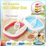 ✘◇POODEE Pets Malaysia European Style Cat Litter Box Tray Tandas Kucing Bekas With Free Scoop